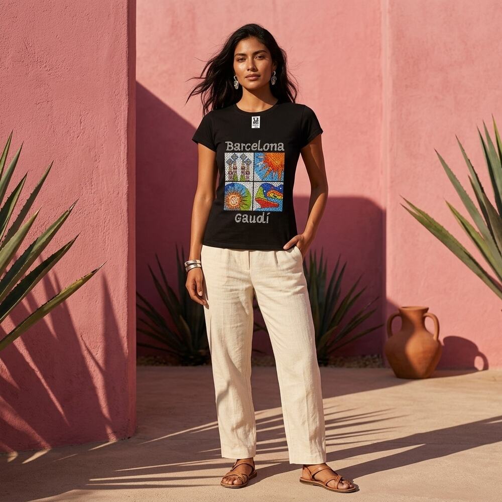 T shirt size Vneck Large   17x24  inches  Barcelona